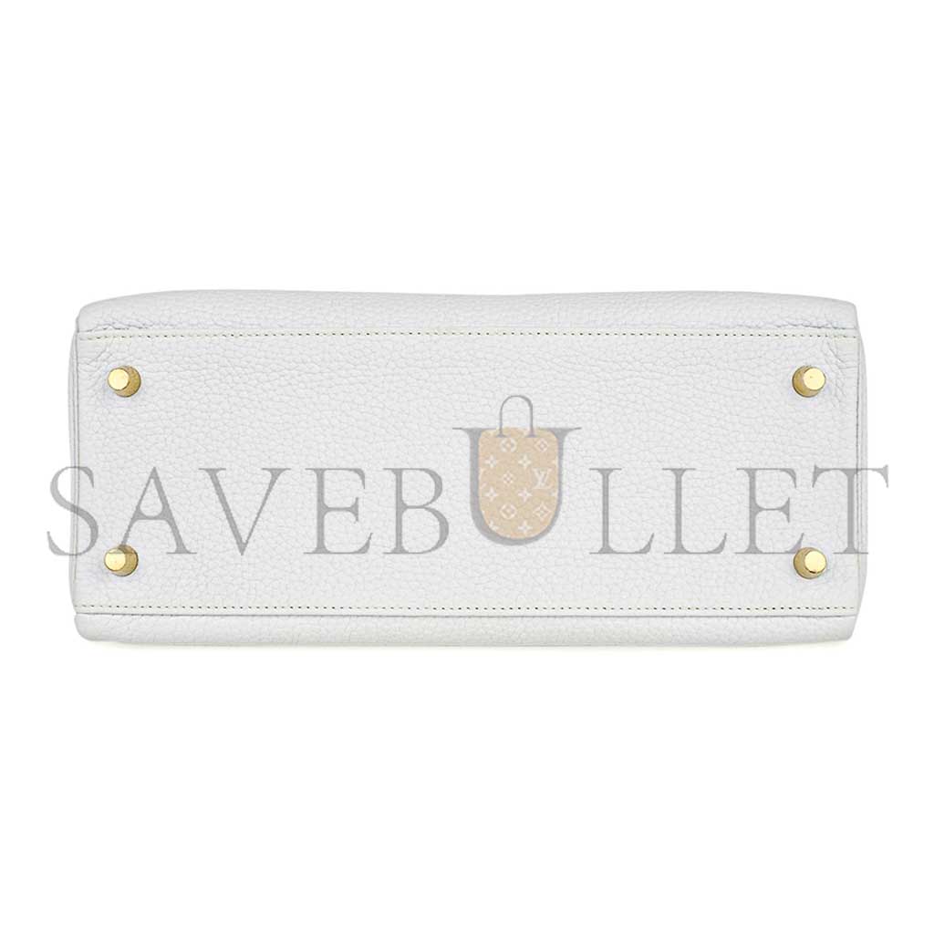 HERMÈS MASTER KELLY 28 WHITE BAG GOLD HARDWARE LEATHER (28*22*10cm)